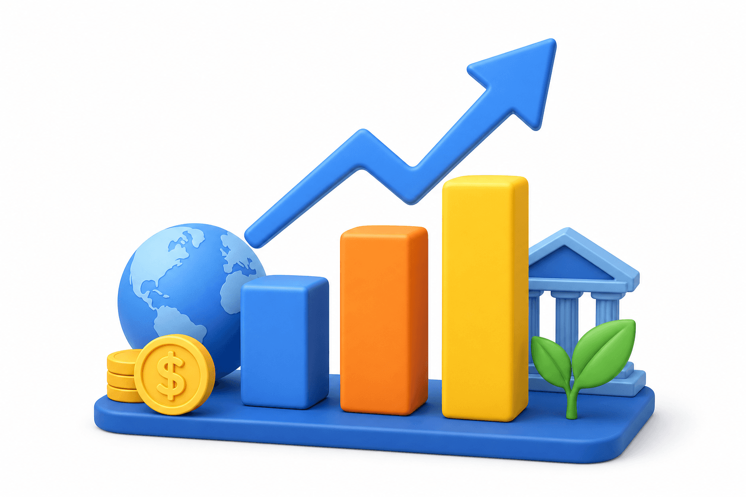 Economic fundamentals bar chart illustration