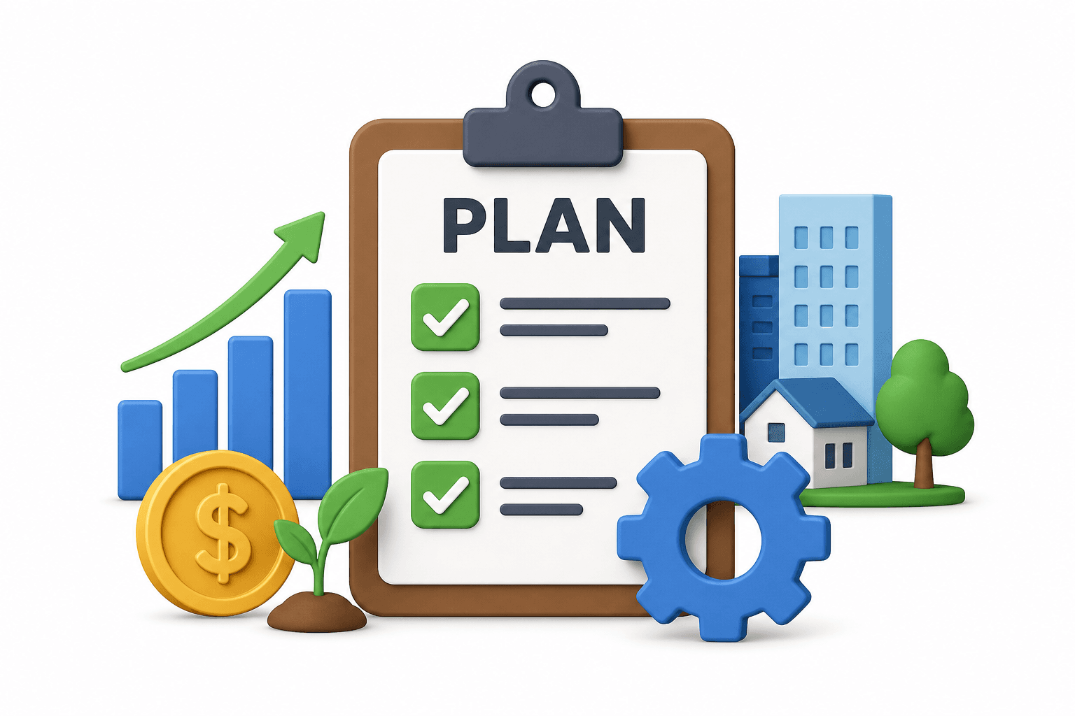 Economic planning development illustration