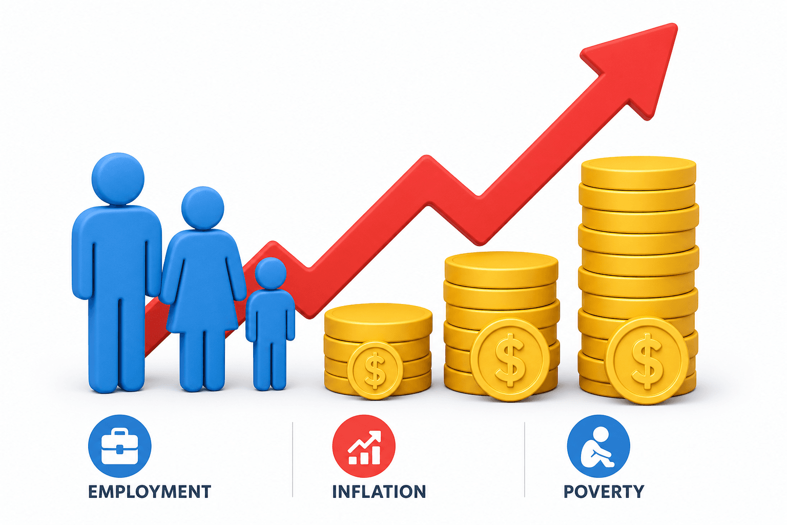 Inflation employment poverty illustration