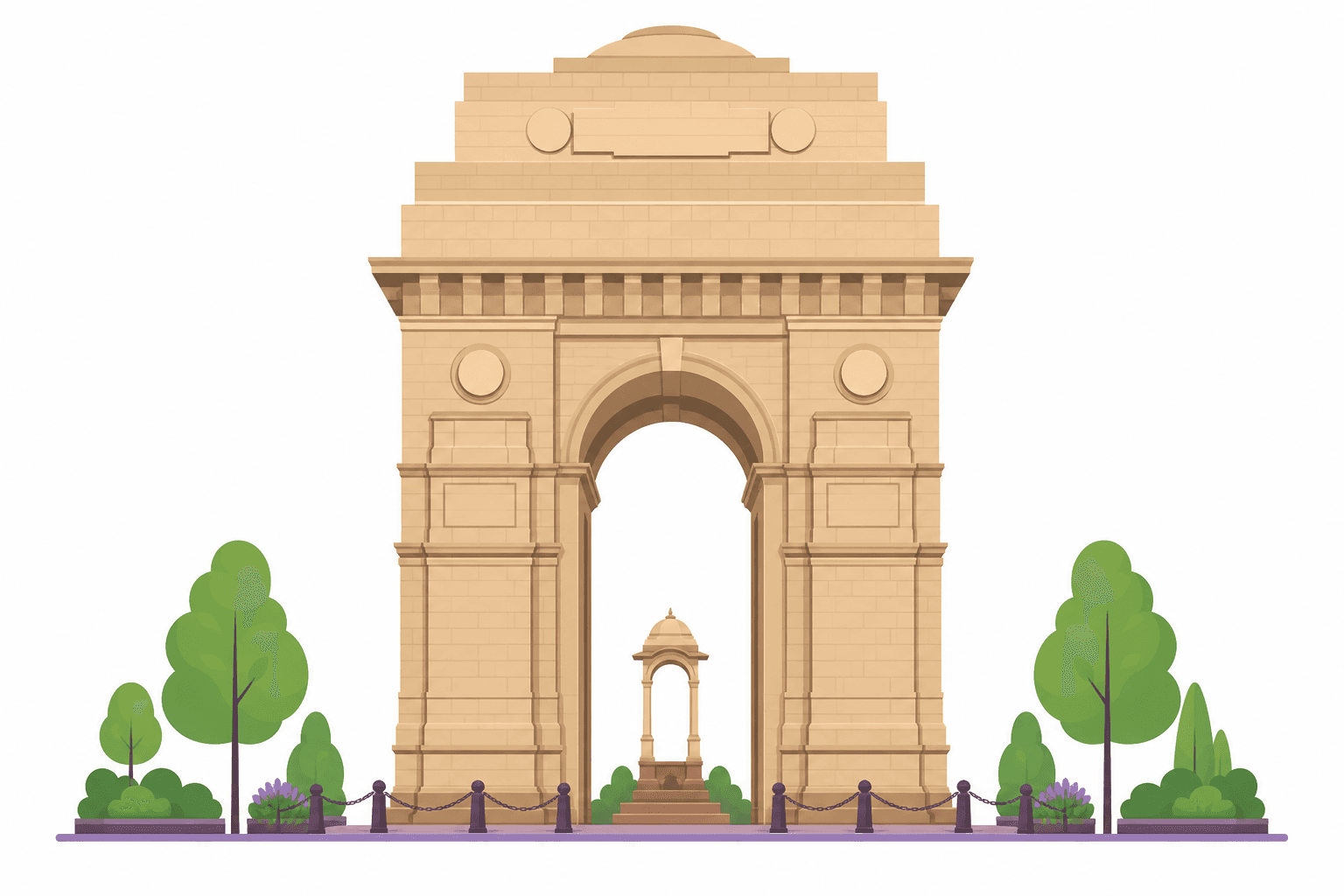 Indian geography India Gate illustration