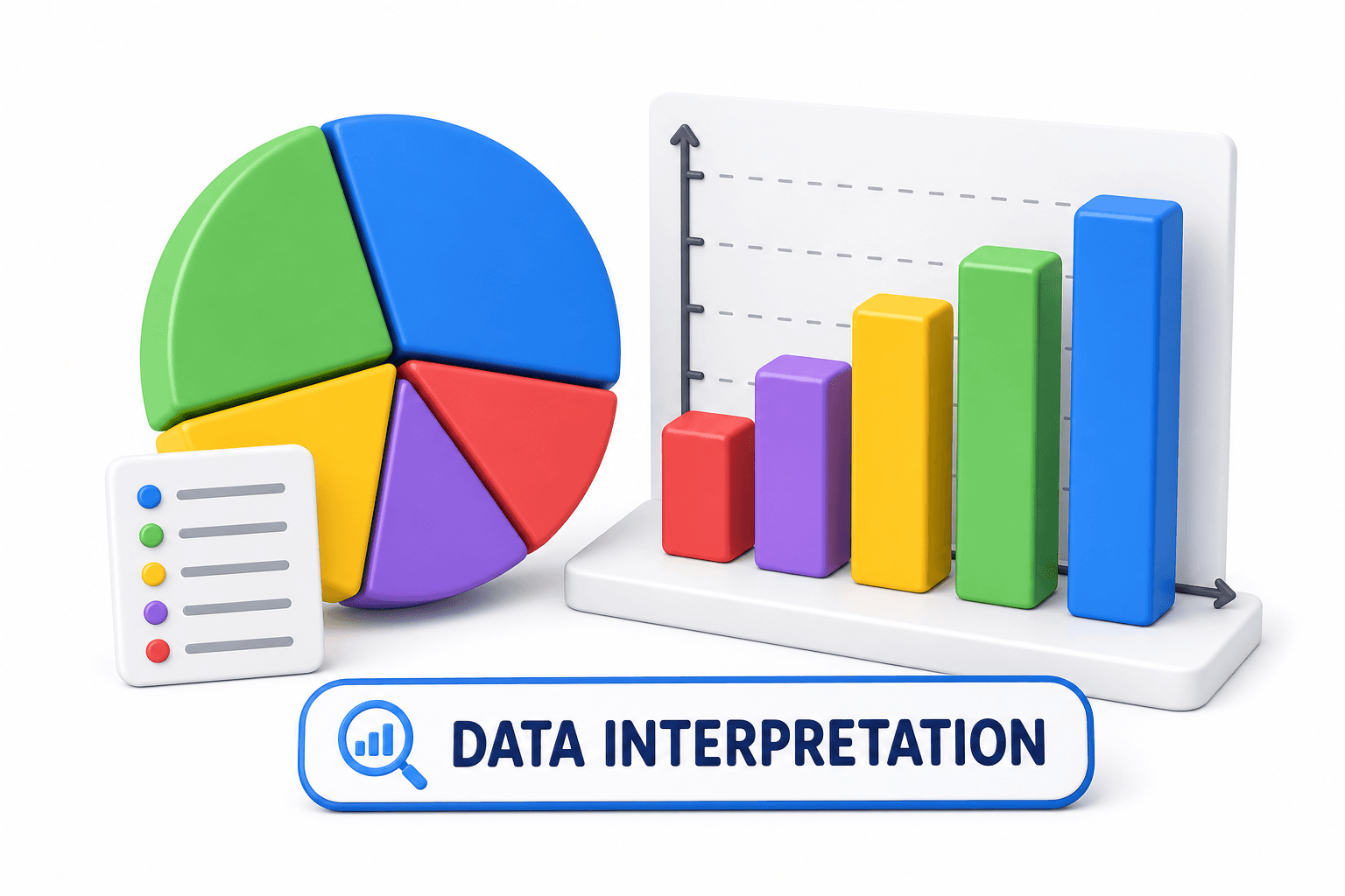 Data interpretation charts illustration