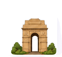 Modern history monument illustration